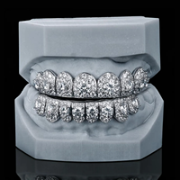 Grillz Hip Hop sur mesure faits à la main, en argent sterling 925, sertis de moissanite étincelante VVS, pour dents