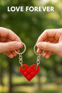 Porte-clés Cœur Assorti en Briques – Cadeau pour Lui, Elle, Petit <span class=keywords><strong>Ami</strong></span>, Petite Amie – Noël, Mariage, <span class=keywords><strong>Anniversaire</strong></span> - Product Image 6