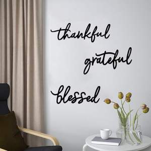 Decorazione Murale in Metallo con Logo 'Thank You Blessed', Set di 3 Pezzi per Bagno e Camera da Letto, Arte in Metallo per Decorazione Casa - Product Image 5