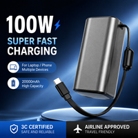 Batterie Externe pour Ordinateur Portable 20000 mAh 100W, Chargeur pour Smartphones, Montres Connectées et Ordinateurs Portables