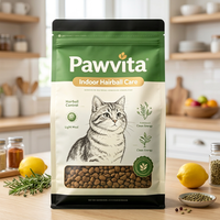Sachet souple personnalisé en aluminium laminé PE, gaufré, à soufflet latéral, biodégradable, de qualité alimentaire, avec fermeture éclair, pour friandises et snacks pour animaux