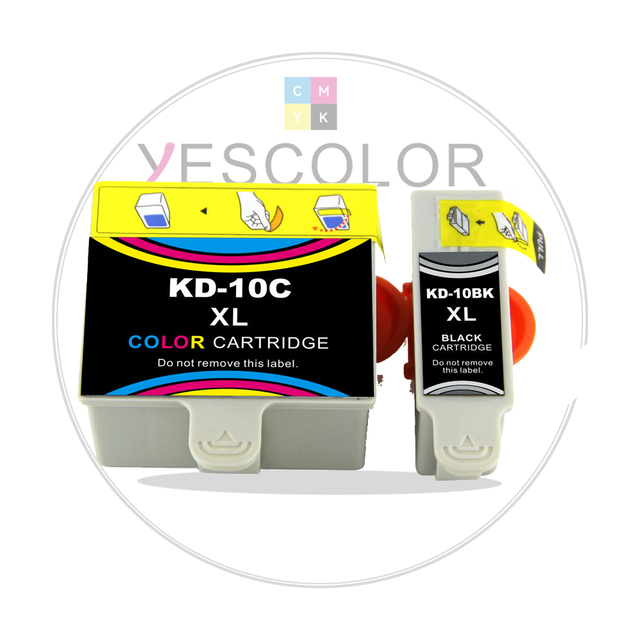 Yescolor Premium Compatible 10XLBK 10XLC Ink Cartridge for Kodak ESP3/5/7/9/3250/5210/5250/7250/9250/Office 6150 Printer