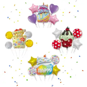 Hengsheng Hoge Kwaliteit Gelukkige Verjaardagstaart Ballon Globos Cadeau Feestdecoratie Aluminiumfolie Ballonsets