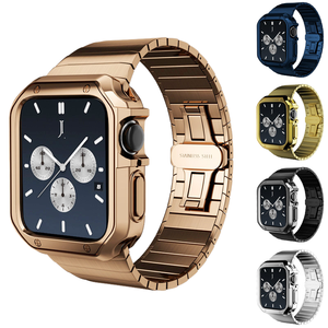 Funda para iWatch de Acero Inoxidable, Correa para <span class=keywords><strong>Apple</strong></span> <span class=keywords><strong>Watch</strong></span> 7, Funda Protectora de TPU, Correa y Funda para <span class=keywords><strong>Apple</strong></span> <span class=keywords><strong>Watch</strong></span> - Product Image 1