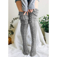 Nouveau hiver de haute qualité longue épaisse cuisse haute tricoté fille femmes chaussettes