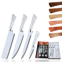 Vente en gros d'ustensiles de cuisine Ensembles de couteaux de chef Fait main en acier Damas Ensemble de couteaux de cuisine avec aiguiseur