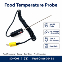 Sonde de température HUADONG 304 SS avec thermocouple et connexion à la terre, avec poignée et câble, pour la cuisson alimentaire et la chaîne du froid