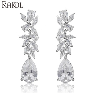 RAKOL EP5111 boda cristal CZ Cubic Zirconia pendientes de mujer - Product Image 3