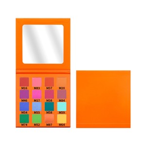 Palette de fards à paupières DIY mats, chatoyants et pailletés, 16 couleurs, boîte de 22 mm carrée avec miroir - Product Image 4