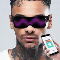 Flash LED USB charge APP Bluetooth lunettes Led lueur magique DIY est livré avec Logo pour éclairer les lunettes