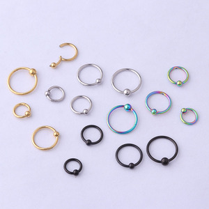 Anneaux de <span class=keywords><strong>nez</strong></span> en acier inoxydable <span class=keywords><strong>pour</strong></span> femmes, <span class=keywords><strong>bijoux</strong></span> en vrac, piercing chirurgical, vente en gros, nouvelle collection 2022 - Product Image 2