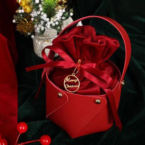 Boîte cadeau de Noël pour pommes, emballage créatif, petit sac cadeau pour bonbons, boîte cadeau pomme pour la veille de Noël - Product Image 3