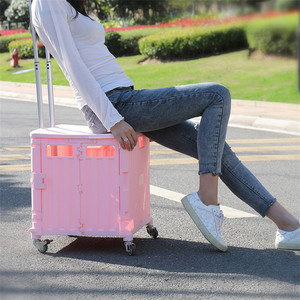 Bafuluo รถเข็นช้อปปิ้งแบบพับได้น้ำหนักเบา,รถเข็นช้อปปิ้ง4ล้อรถเข็นพลาสติกน้ำหนักเบา - Product Image 5