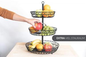 Cestino Portafrutta <span class=keywords><strong>a</strong></span> 3 Ripiani, Contenitore per Frutta e Verdura, Portafrutta da Banco in Filo Metallico - Product Image 3