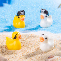 Mini Résine Pirate Canard Mini Résine Figurine Miniature Chiffres Minuscule Résine Canard En Vrac pour Maison De Poupée Micro Jardin Paysage Décor
