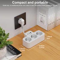 Multiprise intelligente PUJIMAX avec prise EU, 3 prises allemandes, protection contre les surtensions, 1 chargeur USB-A et 2 chargeurs USB-C
