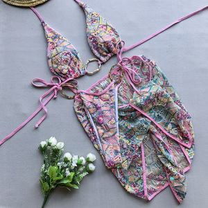 Conjunto <span class=keywords><strong>de</strong></span> Bikini Sexy <span class=keywords><strong>de</strong></span> Tres Piezas JSN 2025 con Cuello Halter y Aberturas para <span class=keywords><strong>Mujer</strong></span> con Lentejuelas <span class=keywords><strong>Traje</strong></span> <span class=keywords><strong>de</strong></span> <span class=keywords><strong>Playa</strong></span> <span class=keywords><strong>de</strong></span> Moda para Damas - Product Image 3