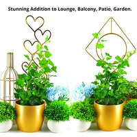 HY198 piquets de support de plantes de jardin en forme de feuille en métal treillis grimpant incliné pour plante