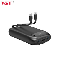 Batterie externe 20000mAh avec câbles intégrés, charge rapide PD 20W SCP 22.5W, chargeur portable USB-C pour iPhone Android