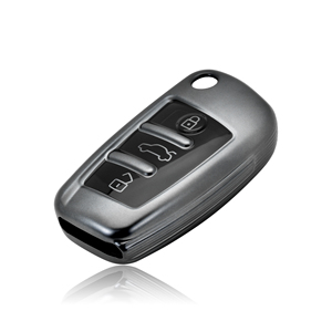 TPU Matte Texture Flip Car Key Fob Cover Case Soft Key Shell Holder Convient aux accessoires de clé <span class=keywords><strong>Audi</strong></span> - Product Image 1