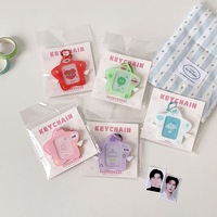 Nuevo Marco de Fotos Acrílico con Estampado de Lazo, Mini Álbum, Lindo Llavero, Mini Marco para Tarjetas Coleccionables, Estrella Rosa, ¡Gran Venta!