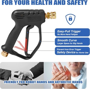 Pistola pulverizadora de alta presión para hidrolavadora, 10.5 GPM, con función de espuma, conexión rápida de 3/8'' y mango de gatillo compacto - Product Image 5