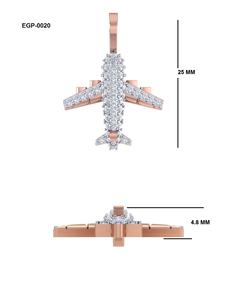 จี้เครื่องบินน่ารักสำหรับเด็ก ทองคำ 10KT สีโรสโกลด์ ประดับเพชรแท้ ดีไซน์ทันสมัย ราคาส่งจากโรงงาน - Product Image 6