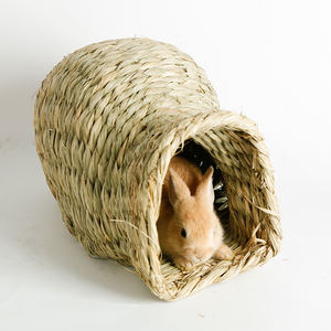 Tessuto a mano erba coniglio nido di Yurt coniglietto casa gabbia per animali domestici coniglio cavia erba nido letto di coniglio giocattoli da masticare criceto tunnel - Product Image 3