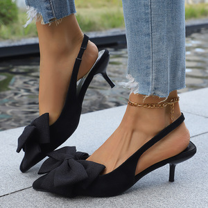 Summer 2026 New Product-Sourced High-Heeled Pointed-Toe Leopard Print Glitter <b>Bow</b>-Back Outdoor Sexy Stiletto Heel <b>Sandals</b> - Product Image 5