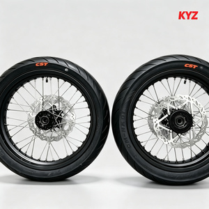 Jeu de roues Sur Ron Light Bee LBX 17 pouces, moyeu CNC de précision, noir brillant, avant et arrière, remplacement de <span class=keywords><strong>pneus</strong></span> pour moto électrique tout-terrain urbaine - Product Image 1