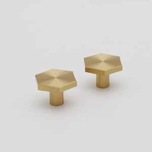 Octagonal Brass Cabinet <b>Knob</b> 27x20mm Minimalist Drawer Handle Durable Furniture Hardware - Product Image 1