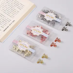 Kantoor Metalen Clip Multi-Functionele Rose Goud Sterke Ronde Kop Clip Student Portemonnee Binder Ticket Clip