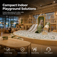 Área de Juegos Suave para Niños con Detalles en Naranja, Bloques de Espuma Certificados TUV ISO 9001, Mini Tobogán, Piscina de Pelotas, Proyecto para Cafetería Familiar