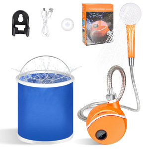 Portable Camping <strong>Shower</strong> Indoor <strong>Outdoor</strong> Rechargeable Electric <strong>Shower</strong> Pump <strong>Kit</strong> with Temperature Display for Hiking Car Pet Washing - Product Image 1