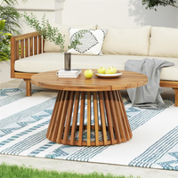 Ensemble de canapé-lit d'extérieur 3 places en bois et table basse, best-seller, pour mobilier de patio en osier
