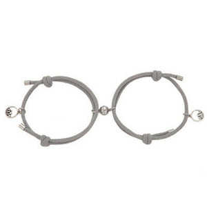2個Magnetic <span class=keywords><strong>Couple</strong></span> <span class=keywords><strong>Bracelet</strong></span> Adjustable Braided Rope Friendship <span class=keywords><strong>Magnet</strong></span> Braceletsカップルのための - Product Image 5