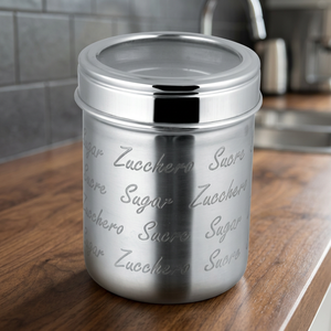 Stainless Steel Wholesale Printed Design <b>Canister</b> with See Through Lid Coffee Sugar <b>Canister</b> <b>Set</b> Steel Kitchen Storage - Product Image 2