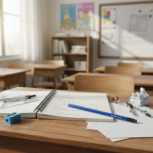 Matita Blu per Scuola con Gomma 2B/2H/HB, Motivo Esagonale, Materiale Carta e Plastica, Lunghezza 190mm, Durezza D=7,3 - Product Image 2