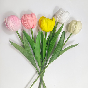 Fleurs artificielles en tulipes Xinchengzhi, 30 cm-100 cm, en plastique et soie, pour mariage, décoration de la maison, accessoires de bouquet - Product Image 2