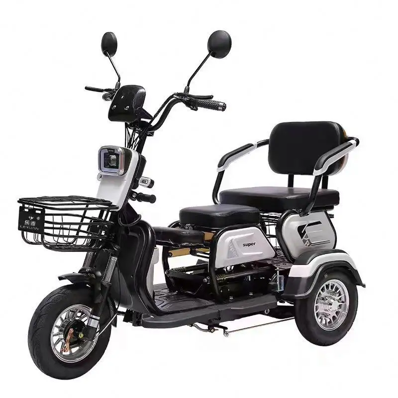 Otros 2 triciclos eléctricos Moto Cargo 8 pasajeros carga recargable V28 ejes grasa 250W bicicletas profesional triciclo eléctrico