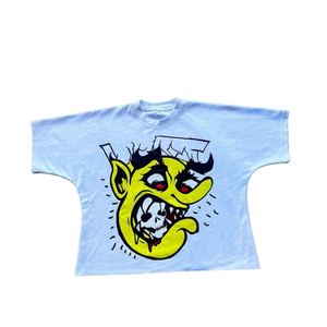 T-shirt personalizzata 100% cotone senza cuciture OEM 280g con spalle scese, orlo grezzo, colletto spesso, da uomo, vestibilità oversize squadrata - Product Image 2