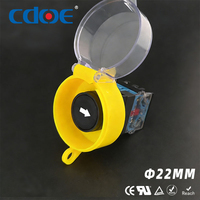 Bouton-poussoir momentané 10A 660V, plastique noir, flèche, panneau plat 22mm, fiable