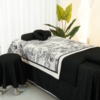 Ensemble de draps de table de massage confortables et professionnels personnalisés noirs thérapie de massage doux et soyeux respirant