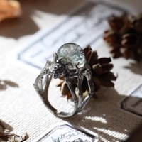 Bague Unisexe en Alliage de Verre Électroplaqué, Style Gothique Sombre, Punk Rétro, Nouveau Design Créatif Européen et Américain, Motif Araignée et Crâne, Personnalisation Prise en Charge