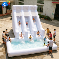 Toboggan aquatique gonflable commercial pour adultes, château gonflable de fête, château gonflable blanc pour mariage avec toboggan