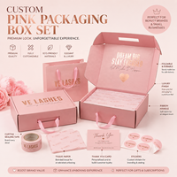 Rosa Verpackungskartons Recycelbare Wellpappe-Versandtaschen mit Bedruckung Individuelle Größe Logo Kosmetik Schuh Hut Versandbox mit Griff