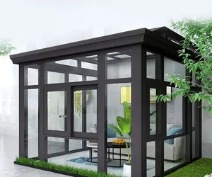 Villa Taman berdiri bebas kaca rumah Sunroom bingkai aluminium kaca rumah luar ruangan musim dingin taman kaca Sunroom