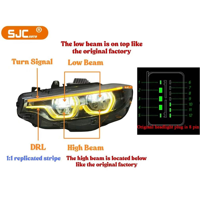 Interruttore DRL bianco e giallo, 8 Pin (2 PEZZI = 1 SET)