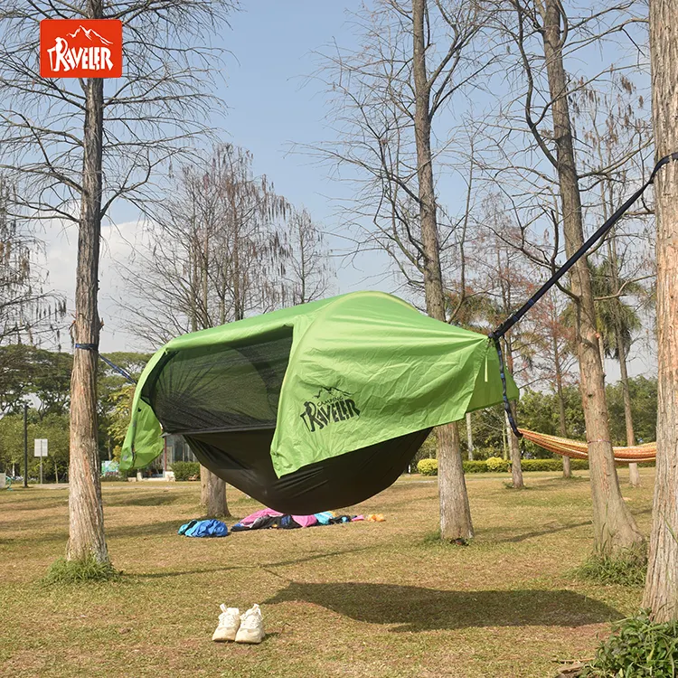 Traveler camping gear outdoor nylon tent hammock with mosquito net hammock hanging waterproof hammock