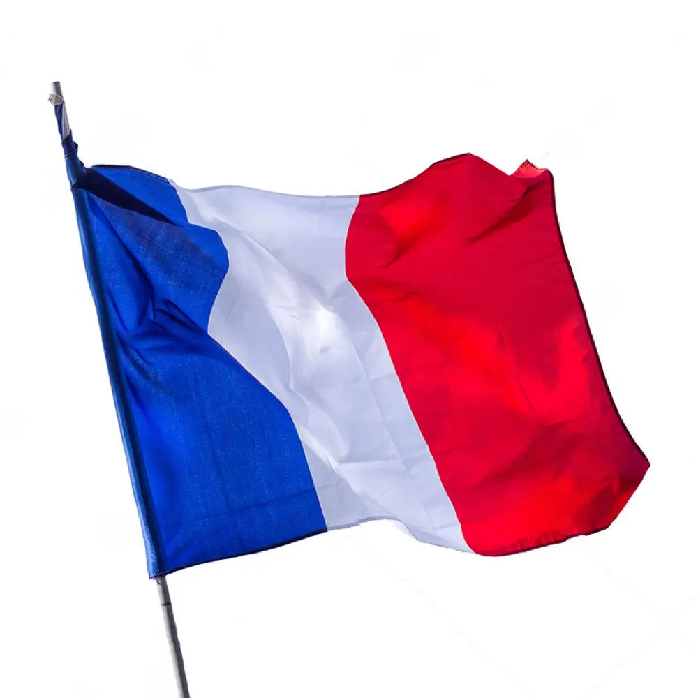 Bleu blanc et rouge à rayures verticales français amateurs de football drapeau